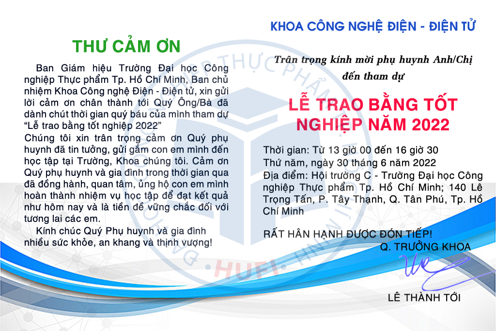 Thư mời, Quyết định công nhận TN đợt 1 - 2022